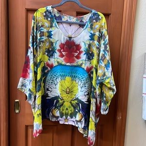 Johnny Was silk blouse. Colorful. 3X silk
